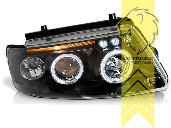 LT LED DRL Lightbar Halo Headlights VW Passat 3B Limousine Variant black LHD