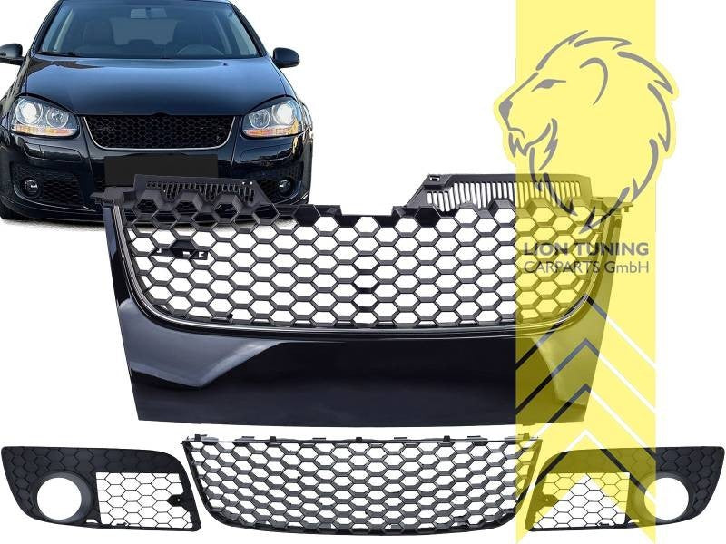 LT front grille grill VW Golf 5 1K for GT GTI GTD bumper 1K1 03-09 ABS Black