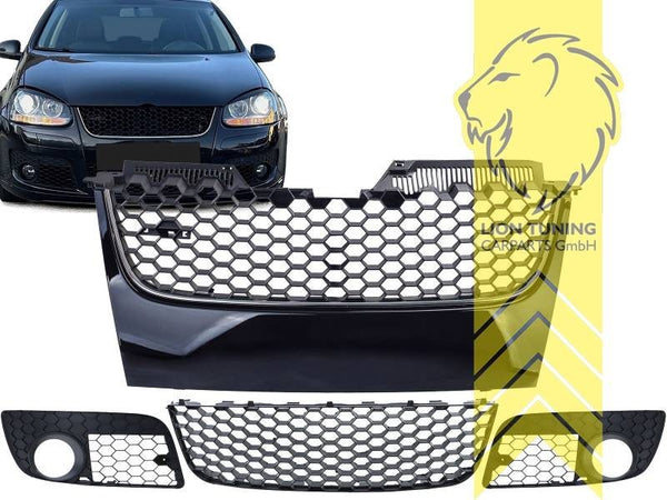 LT front grille grill VW Golf 5 1K for GT GTI GTD bumper 1K1 03-09 ABS Black