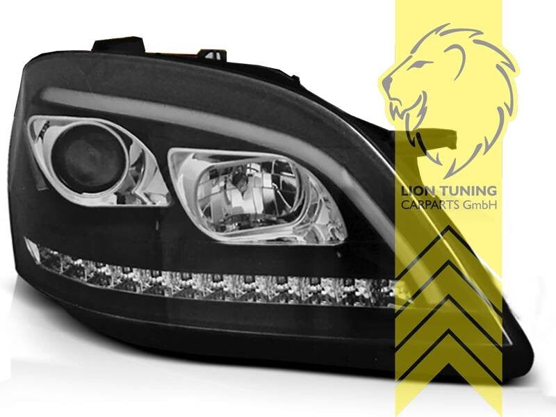 LT LED DRL Lightbar Headlights Mercedes W164 ML M-Class 05-08 black LHD
