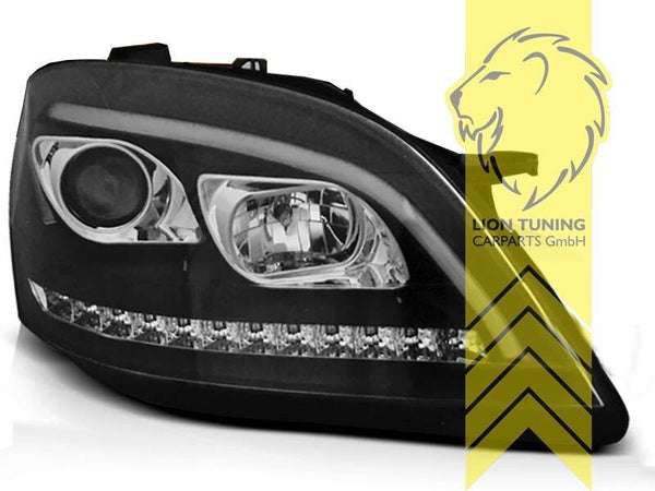LT LED DRL Lightbar Headlights Mercedes W164 ML M-Class 05-08 black LHD