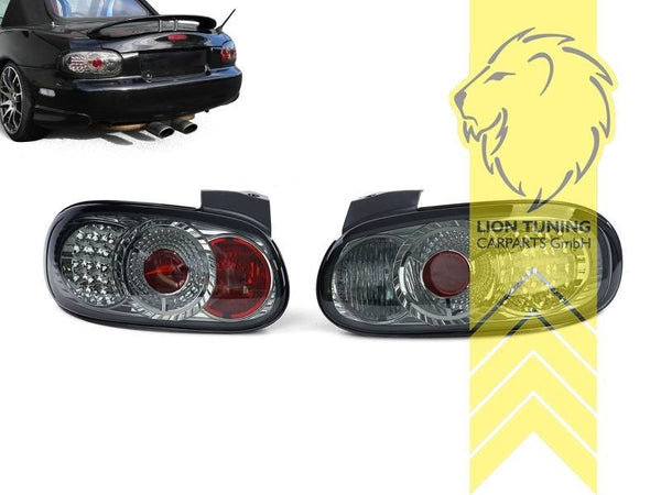 LT Pair LED Rear Lights Mazda MX5 NB 2 MK2 98-05 MX-5  chrome smoke LHD