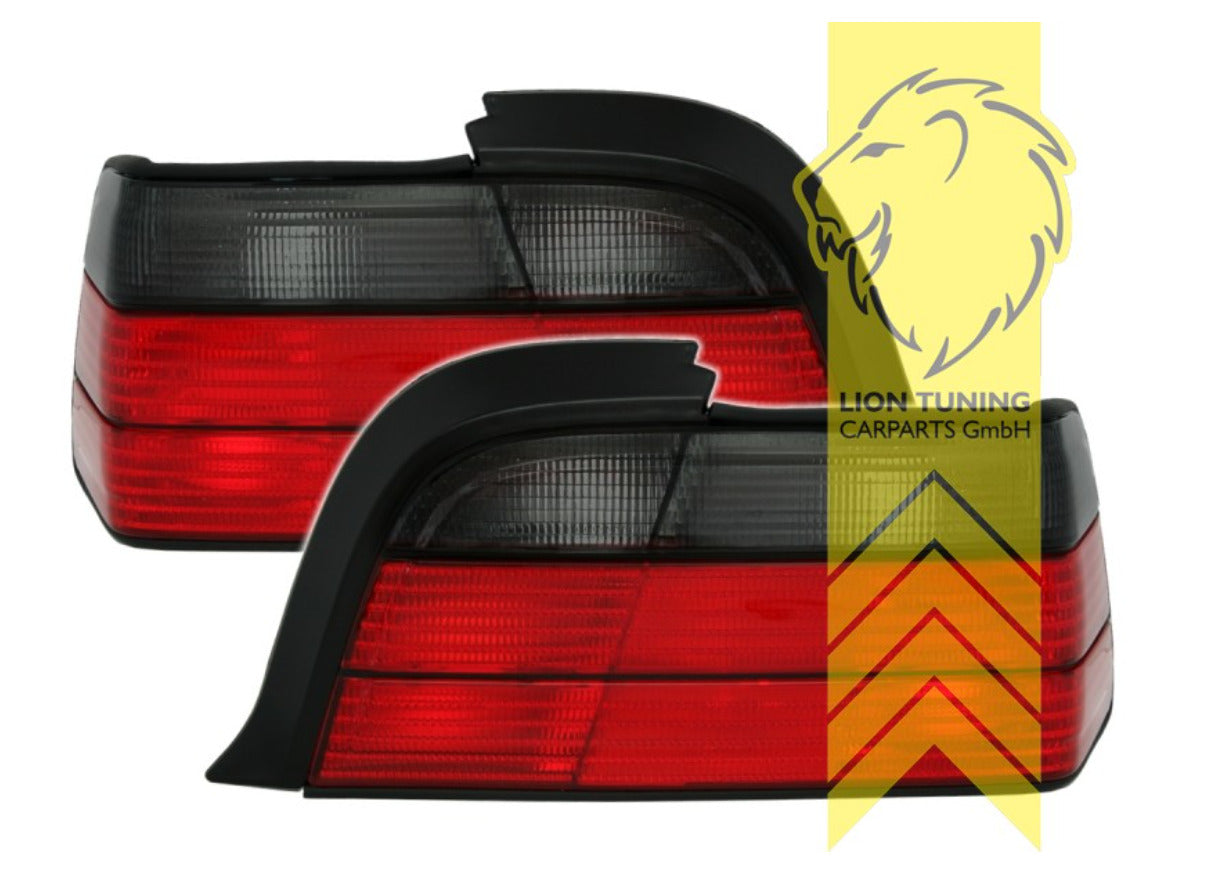 LT Pair Halogen Rear Lights Tail Lamps BMW E36 Coupe Cabrio red black LHD