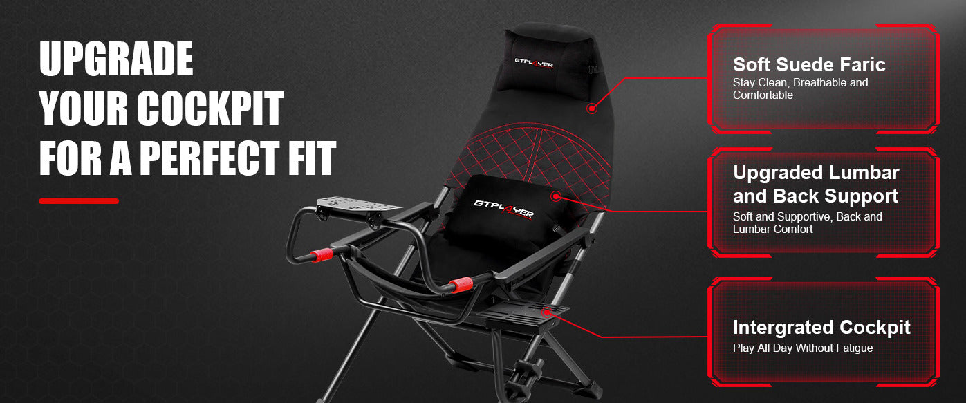 GTP Folding Driving Game Sim Racing Frame Rig & Seat Cockpit Xbox PS P ...