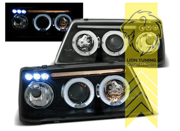 LT LED DRL Lightbar Halo Ring Headlights Peugeot 205 black LHD 83-98