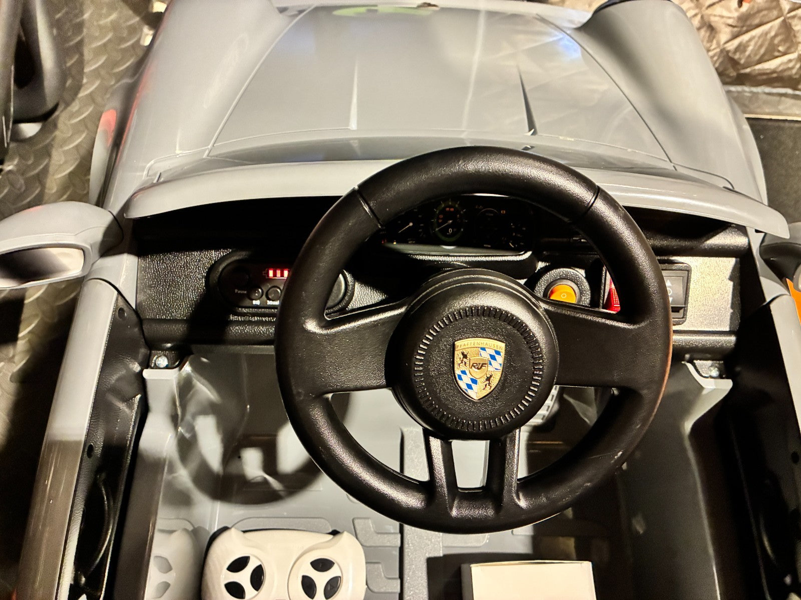 Kids Grey Porsche 911 Ride On Car Licensed RUF CTR 12v Battery Remote BT Stereo Children's Ride-On Car