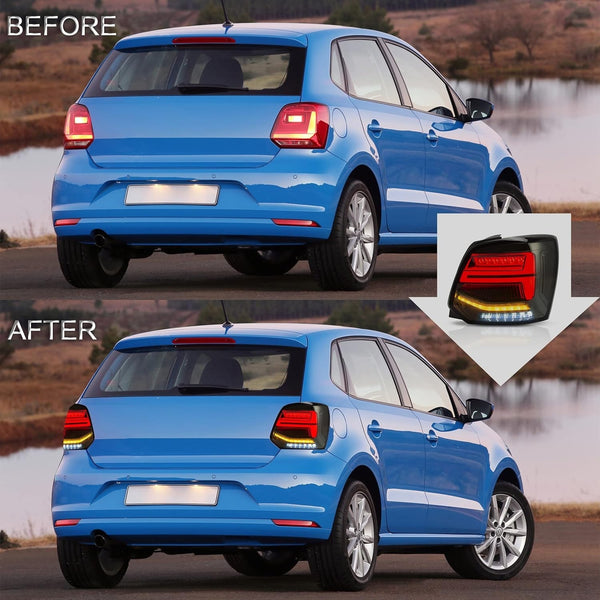 VLAND VW Polo MK5 6R 6C TSI 09-17 Lightbar LED DYNAMIC Rear Lights SMOKE RHD