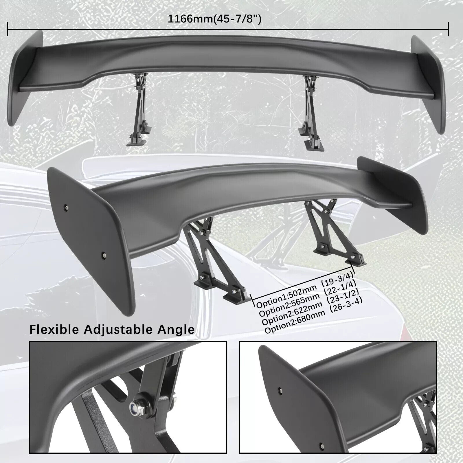 Universal 911 987 Cayman GT3 GT4 47" Rear Trunk GT Spoiler Tail Wing ABS Matte