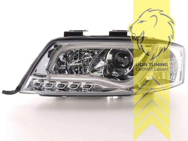 LT LED DRL Lightbar Halo Ring Headlights Audi A6 C5 4B Sedan Avant chrome LHD