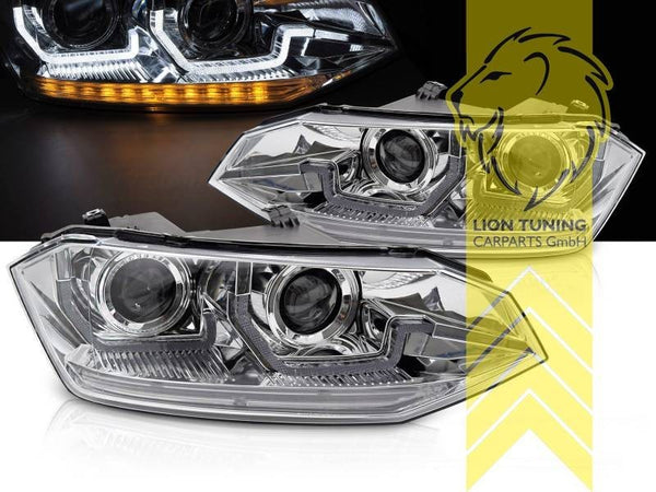 LT Pair LED DRL Headlights Headlamps VW Polo 2G AW 17-21 chrome dynamic LHD