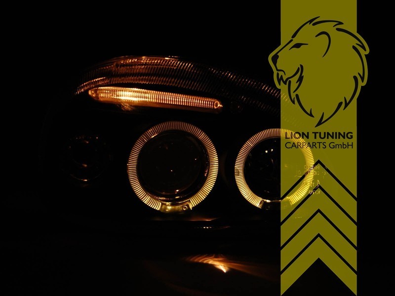 LT Pair LED DRL Angel Eye Headlights Opel Corsa B Combo B 71 93-01 chrome LHD