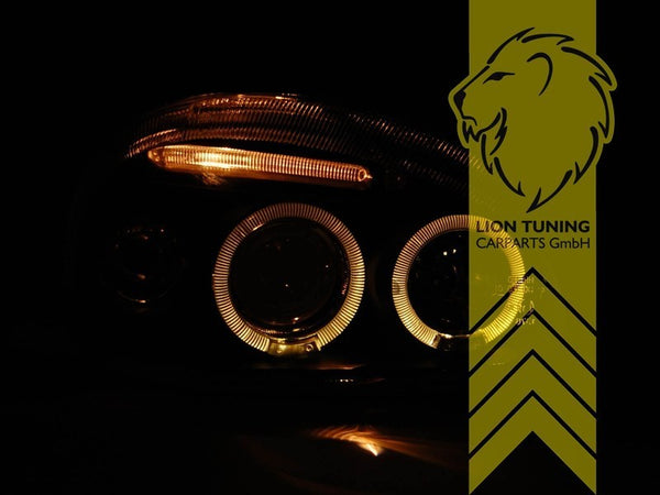 LT Pair LED DRL Angel Eye Headlights Opel Corsa B Combo B 71 93-01 chrome LHD