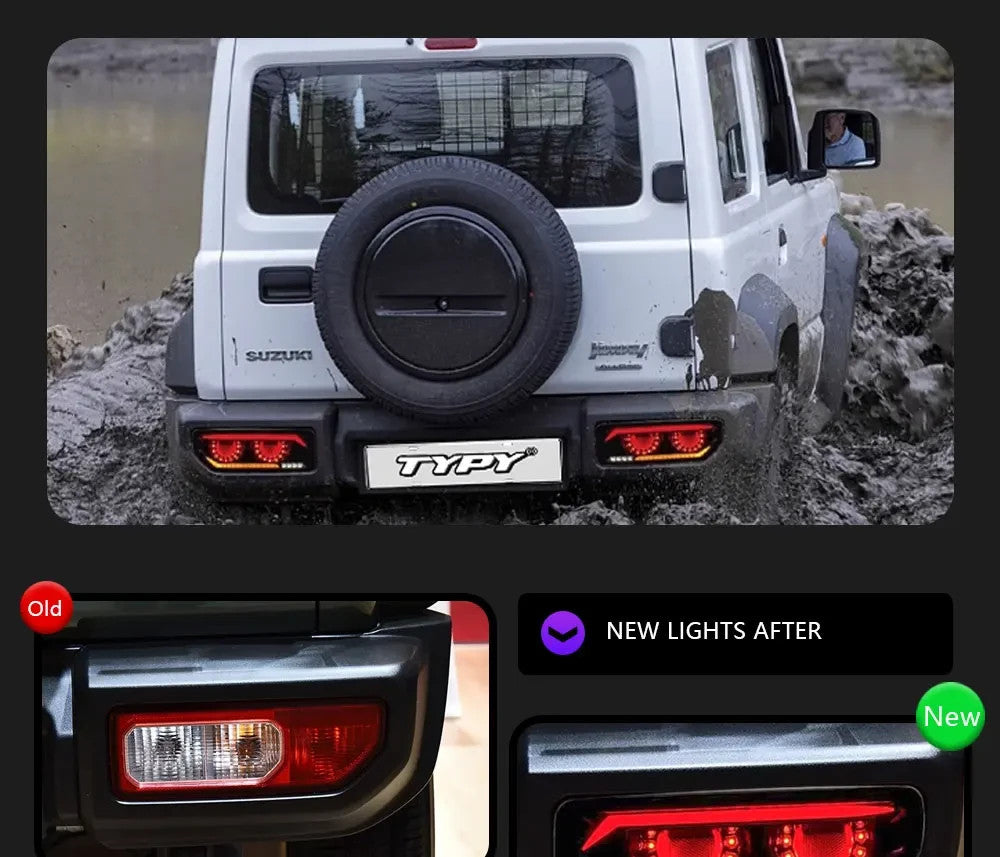 TYPY Pair Suzuki Jimny 2018-2024 Dynamic Rear Lights Tail Lamps black LHD