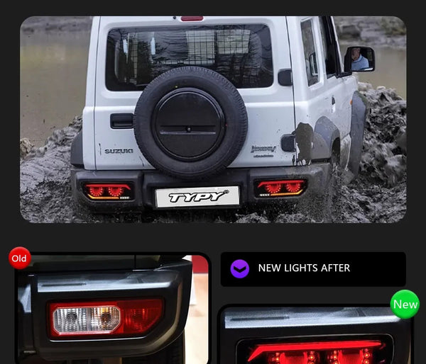 TYPY Pair Suzuki Jimny 2018-2024 Dynamic Rear Lights Tail Lamps black LHD