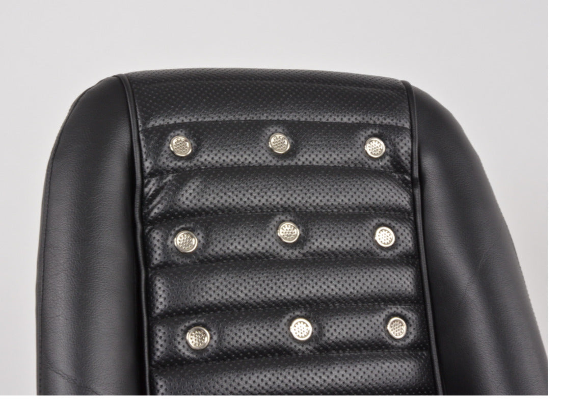 FK Pair Black Studded Headrest Classic Car Retro Kit Speedster Vintage Bucket Seats