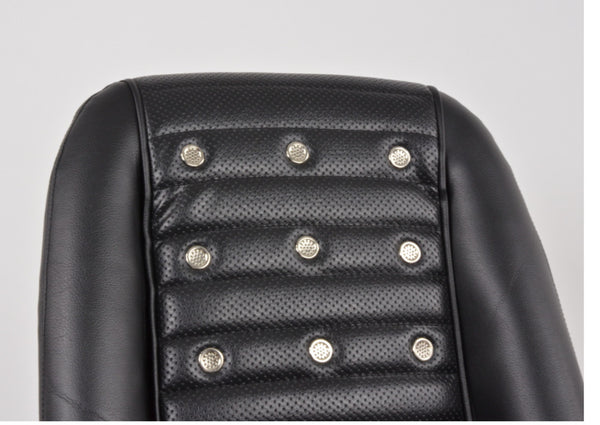 FK Pair Black Studded Headrest Classic Car Retro Kit Speedster Vintage Bucket Seats