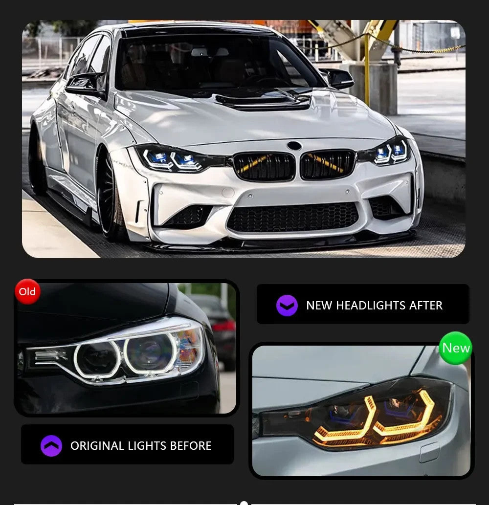 TYPY Pair 15-18 BMW 3 Series F30 LED DRL Dynamic Headlights OE Halogen Xenon LED