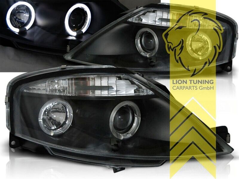 LT Pair LED DRL Angel Eye Halo Ring Headlights Citroen C3 FC 02-09 black LHD