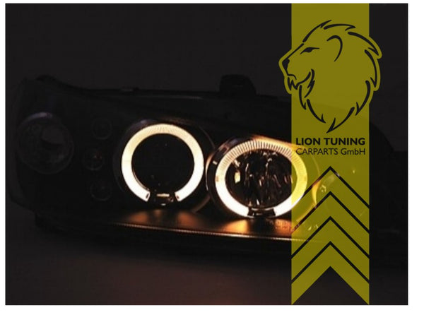 LT LED DRL Lightbar Halo Ring Headlights Peugeot 106 black LHD