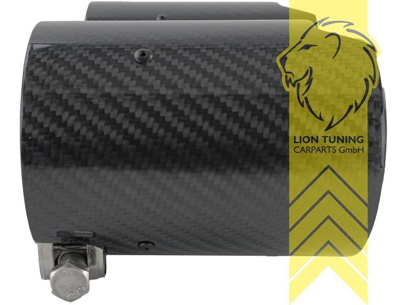 LT 2x Universal Stainless Carbon Exhaust Tailpipe Trim 90mm Silencer Finish Tips