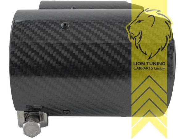 LT 2x Universal Stainless Carbon Exhaust Tailpipe Trim 90mm Silencer Finish Tips