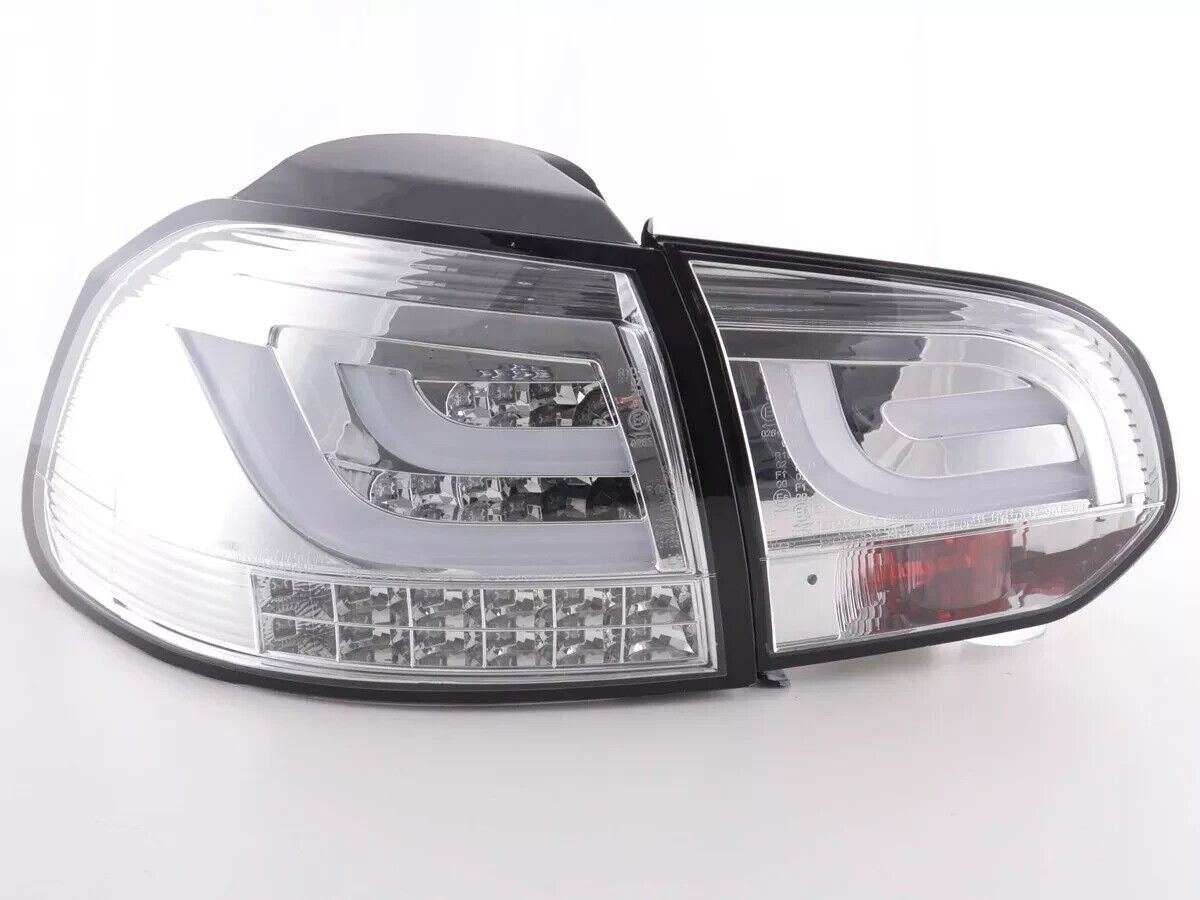 FK VW GOLF MK6 6 08-12 1K LED REAR LIGHTS Lightbar Tail Lamps Clear Chrome LHD