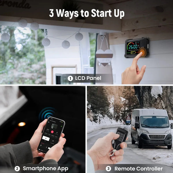 MXPR Air diesel Heater LCD 2KW 12V Trucks Motorhomes Campervan SUV App Start Up