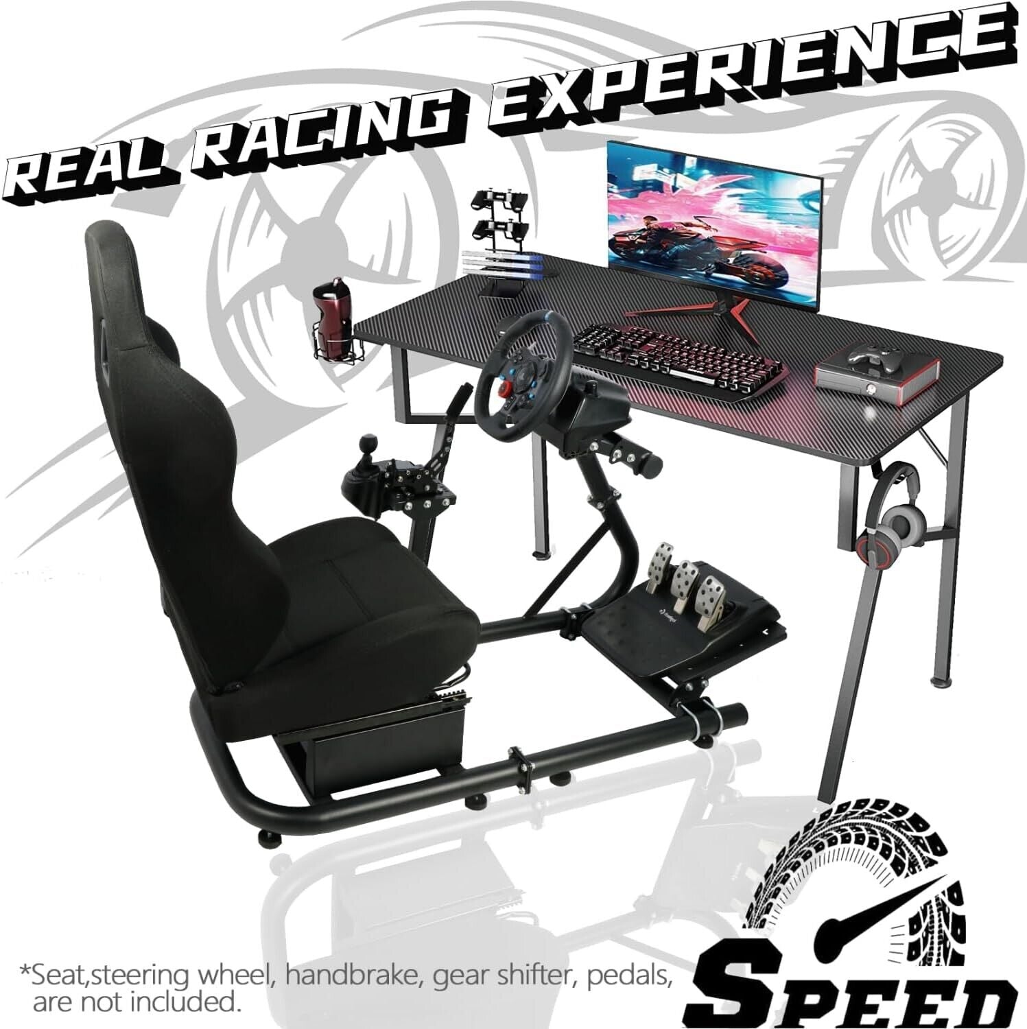 Driving Game Sim Racing Frame Rig - Add Seat Wheel Pedals Xbox PS PC C ...