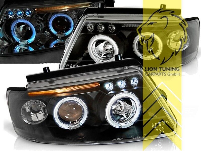 LT LED DRL Lightbar Halo Headlights VW Passat 3B Limousine Variant black LHD