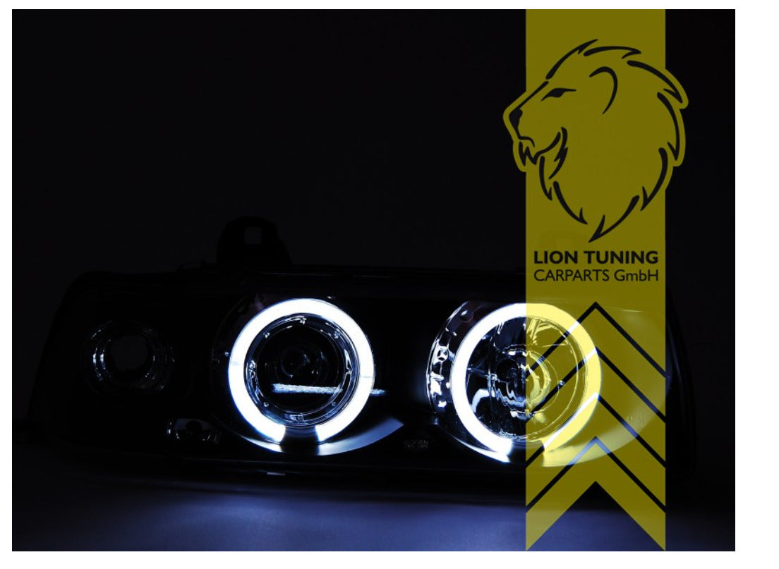 LT LED Halo Ring Angel Eye headlights BMW E36 Limousine Touring Compact LHD