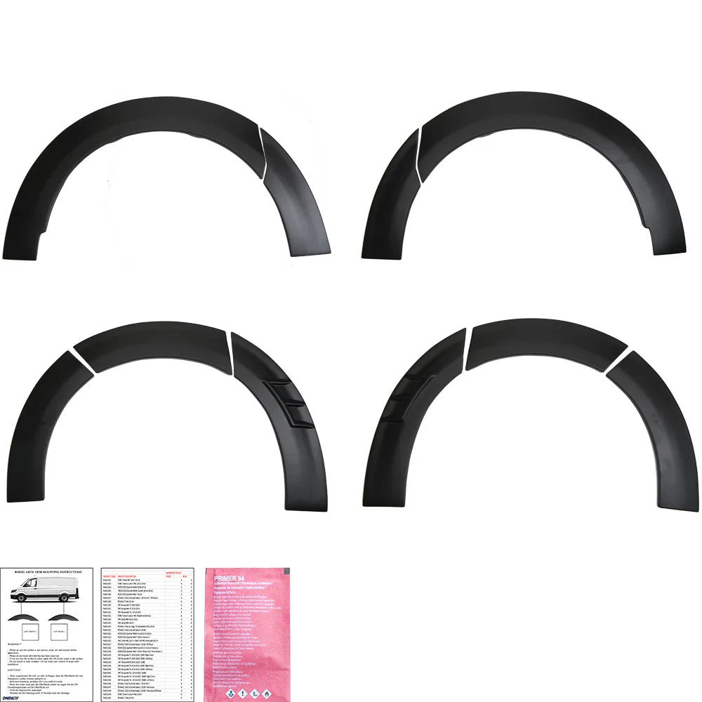 OW Fender Flares Wide Arch Kit FORD Transit Custom Mk2 2023+ ABE TUV Black ABS