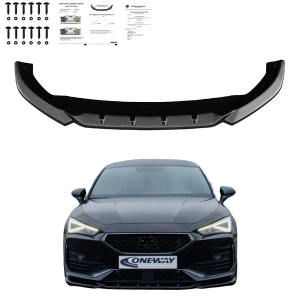 OW Front Bumper Splitter CUPRA Leon 20-24 ABE TUV ABS Gloss Black