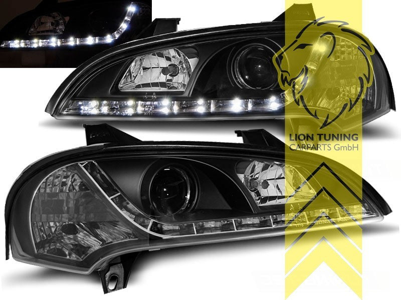 LT Pair LED DRL Halo Lightbar Headlights Opel Vauxhall Tigra A 1 94-00 Black LHD