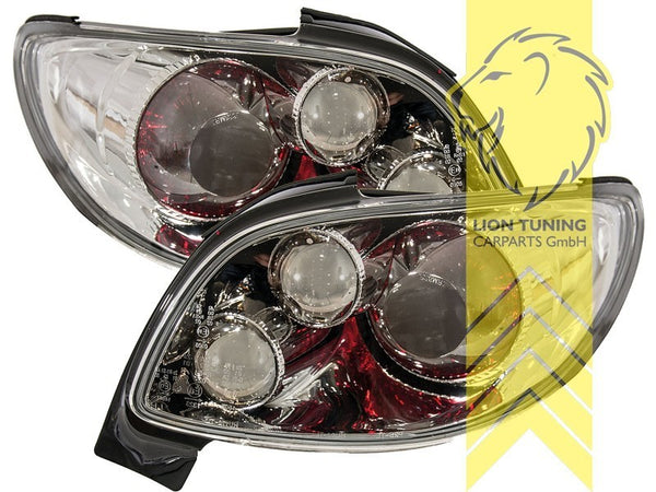 LT Pair Halogen Rear Lights Peugeot 206CC 2D 00-07 Cabriolet Clear Chrome LHD