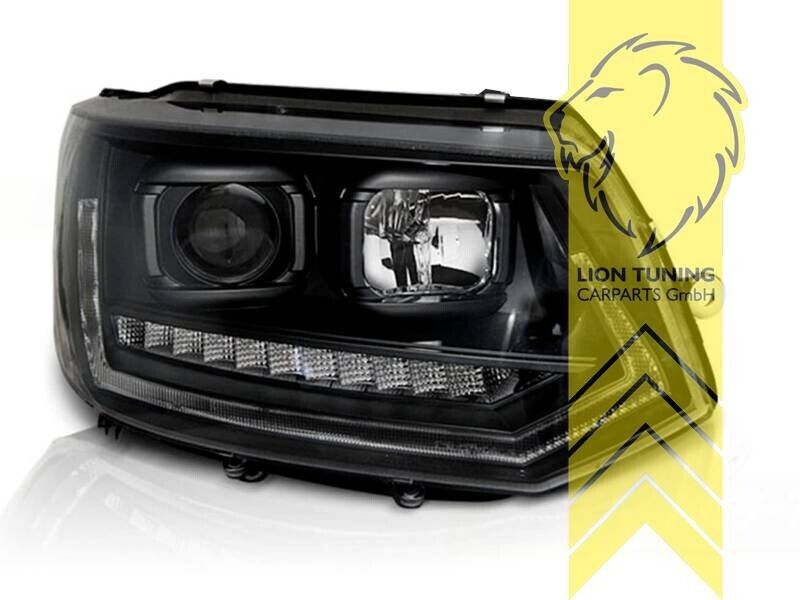 LT LED DRL Halo Headlights VW T6 15-19 Bus Transporter Multivan black LHD