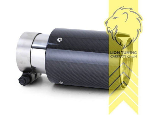 LT 4x Universal Stainless Carbon Exhaust Tailpipe Trim 93mm Silencer Finish Tips