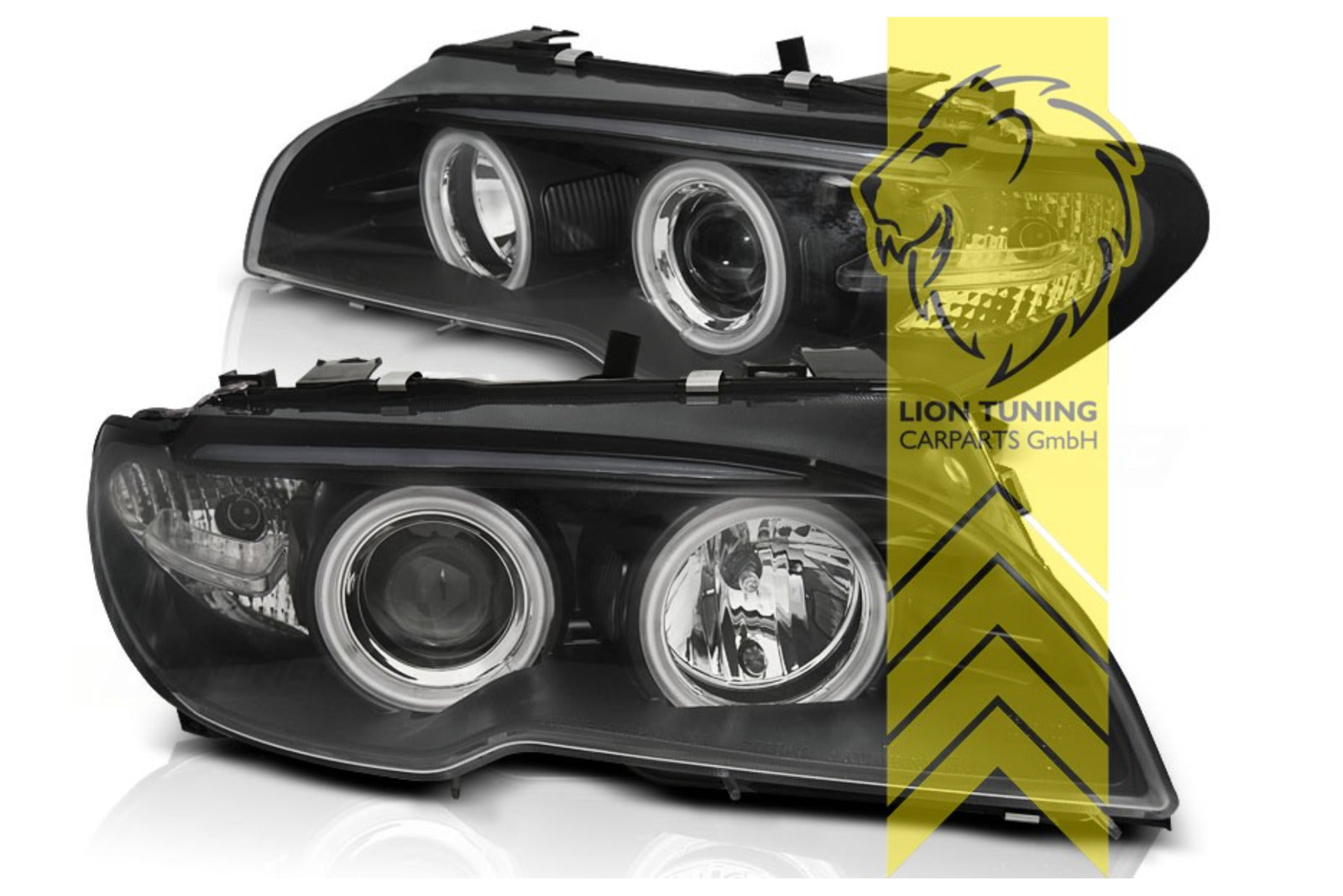 LT LED DRL XENON Headlights BMW 3-Series E46 Coupe Cabrio 03-07 black