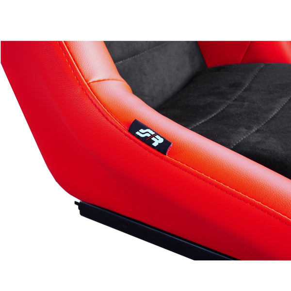 Simoni Universal Pair x2 Classic Retro Vintage Red & Black Bucket Seats slides