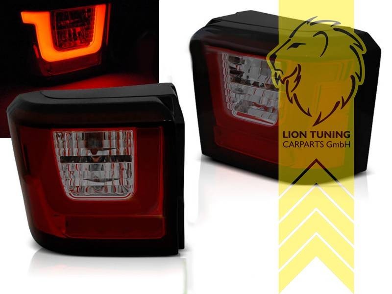 LT Pair LED Lightbar Rear Tail Lights VW T4 Bus Multi Van Transporter Red Smoke