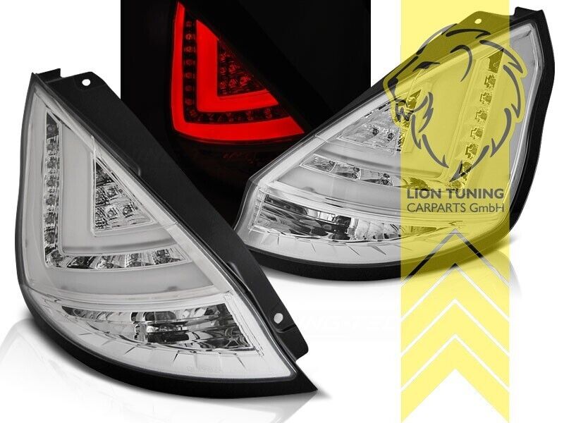 LT LED DRL Lightbar Rear Lights Tail Lamps Ford Fiesta 7 JA8 08-12 chrome LHD