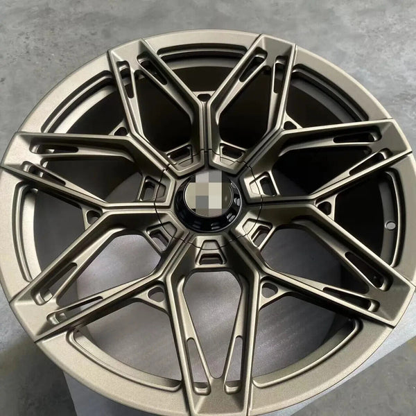 4x 20" 9J gold 5x120 alloy wheels alloys monoblock forged corvette