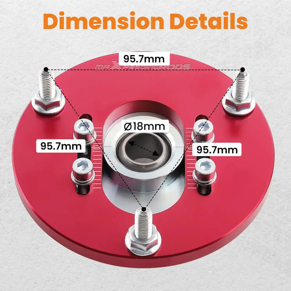 MXPR BMW E46 318 325i 325is M3 Coilover Kit Adjustable Camber Plates Pillow