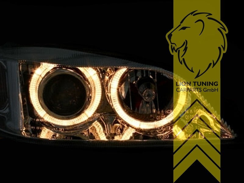 LT Pair LED DRL Angel Eye Headlights Opel Vauxhall Astra G Chrome 98-05 LHD
