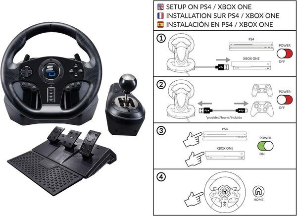 Subsonic Superdrive Gs850-X racing wheel with manual shifter + paddles 3 pedals