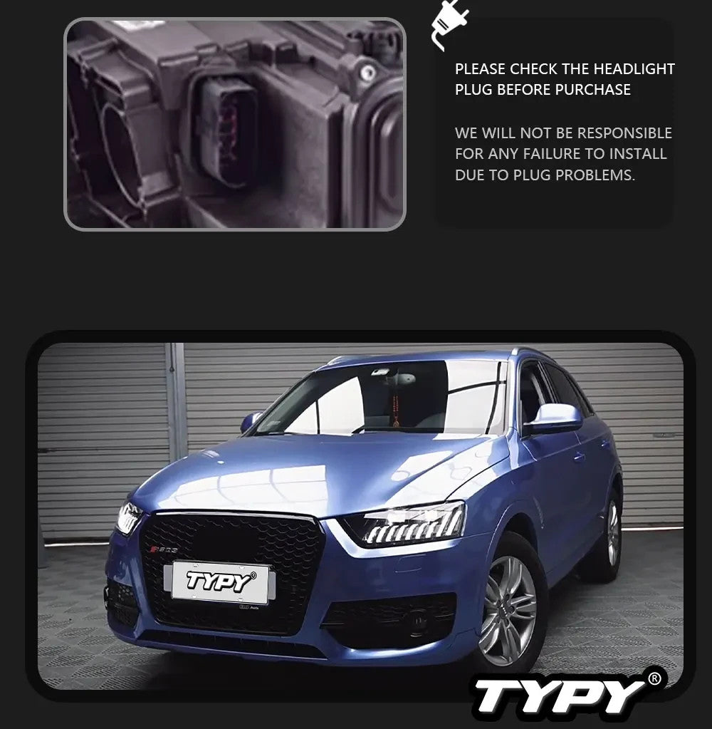 TYPY Pair Audi Q3 2013-2018 LED DRL Headlights LHD
