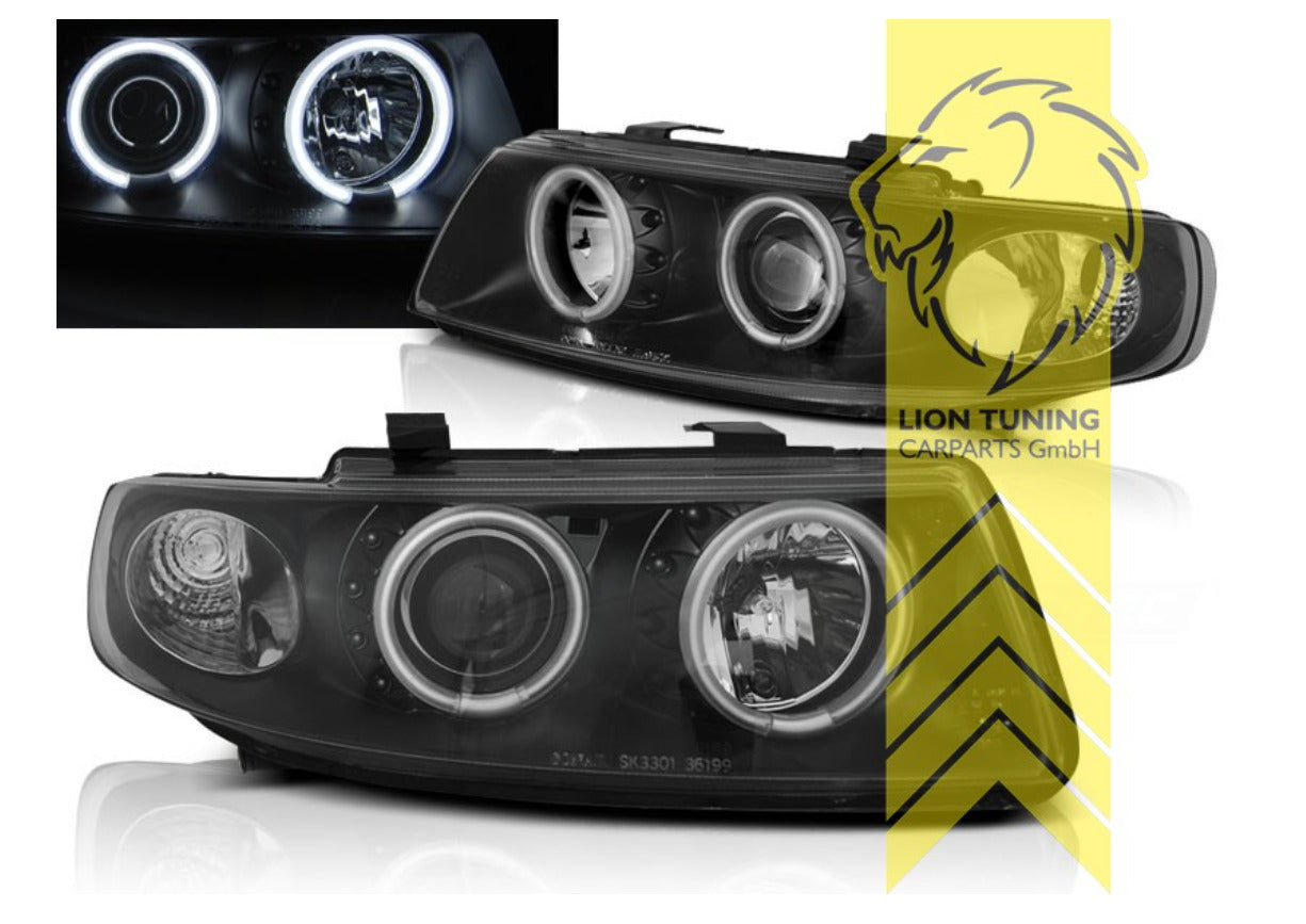 LT LED DRL Lightbar Headlights Seat Leon 1M Toledo 1M 98-06 H1 / H1 black LHD