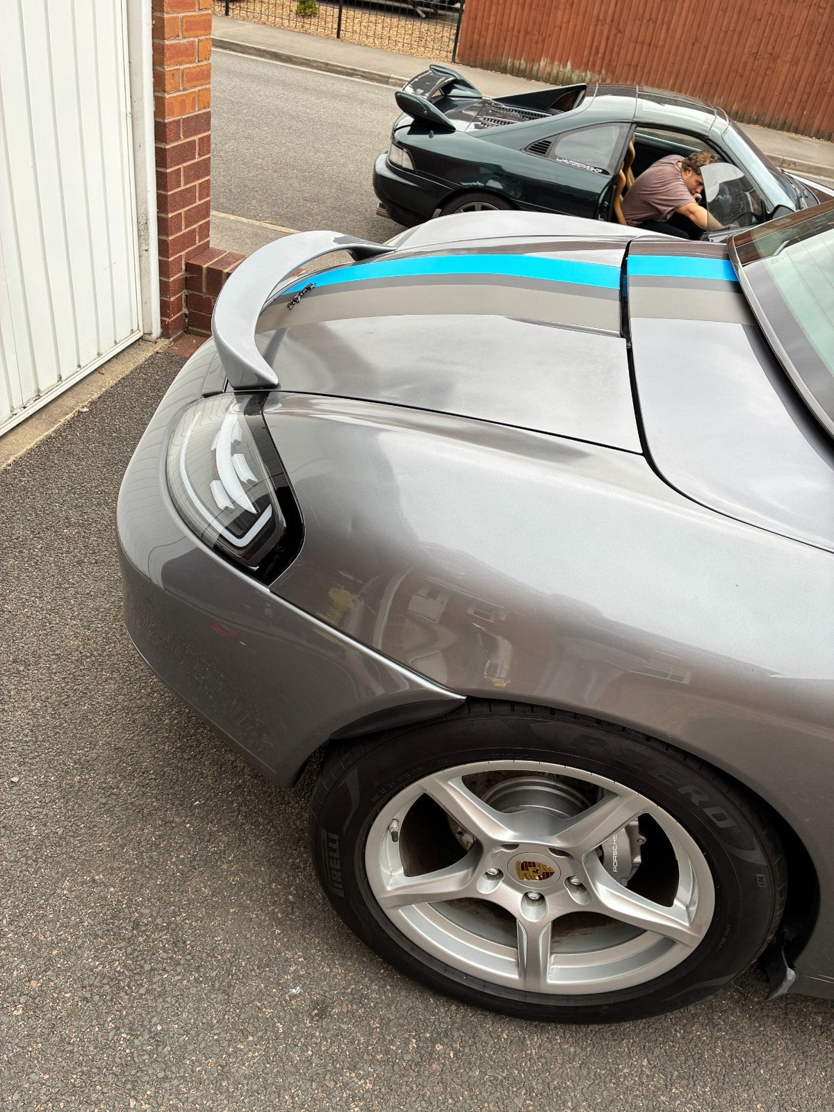 Grey PORSCHE Boxster 986 Rear Spoiler 996 911 Cayman 987 Rear Wing PAINT DAMAGE