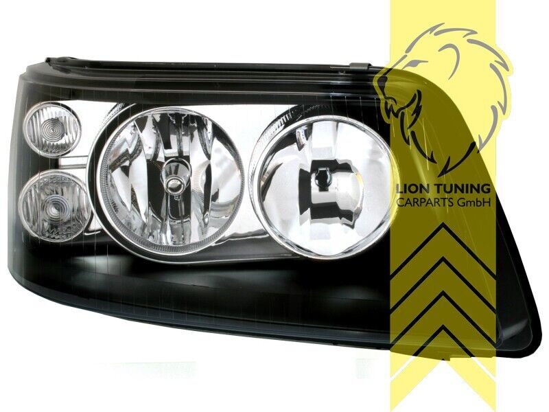 LT LED DRL Headlights VW T5 Bus Multi Van Caravelle Transporter 03-09 Black LHD