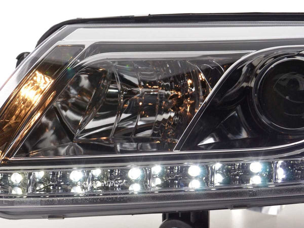 FK LED Headlights LED DRL Lightbar Audi A6 C6 4F 04-08 chrome S6 S-Line LHD