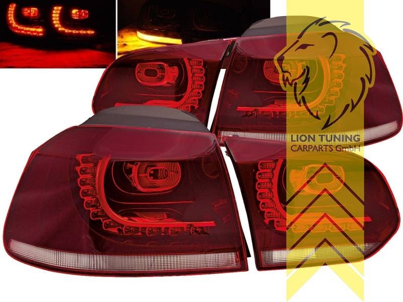 LT Pair LED DRL Lightbar REAR LIGHTS Tail Golf 6 5K1 08-13 red cherry R20 LHD
